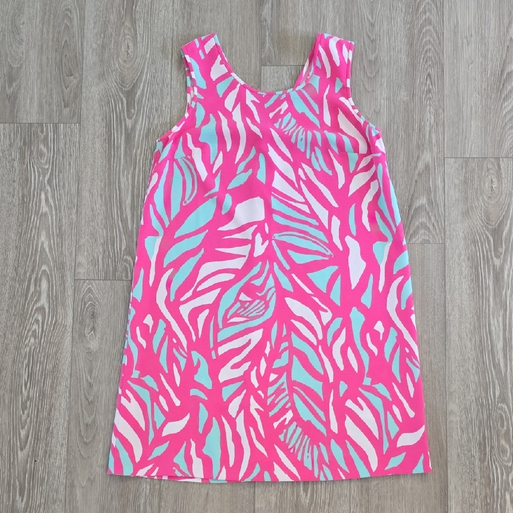Lilly Pulitzer Pink Aqua Palm-Print Mini Dress